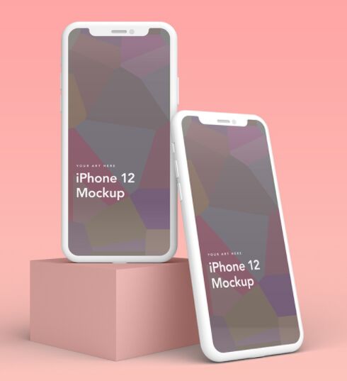 5 iPhone 12 Clay Mockups PSD