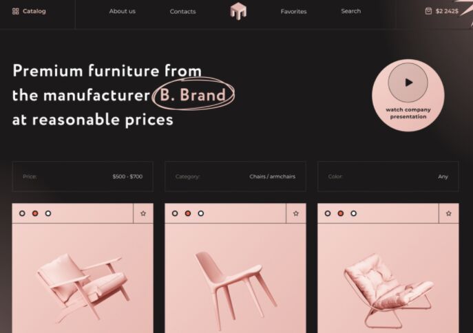 Furniture Catalog Page Template Figma