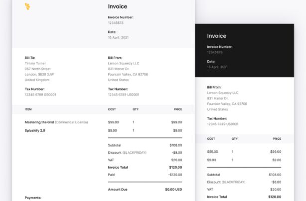 Minimal A4 Invoice Template Figma