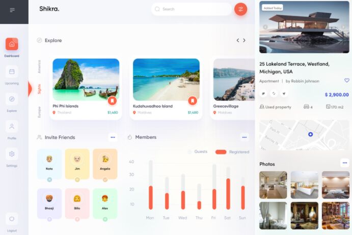 Travel Dashboard UI Design Figma