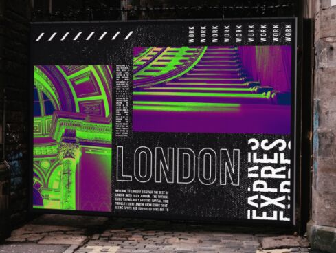 Trendy Urban Poster PSD Mockups