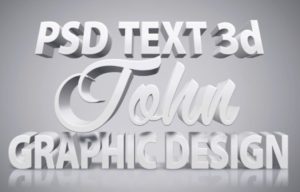 White 3D Text Effect PSD