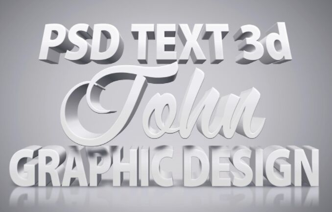 White 3D Text Effect PSD