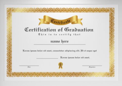 Elegant Graduation Certificate Vector Template