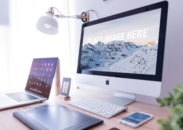 iMac & MacBook Mockups PSD