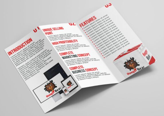 Tri-fold Food Brochure PSD Mockup