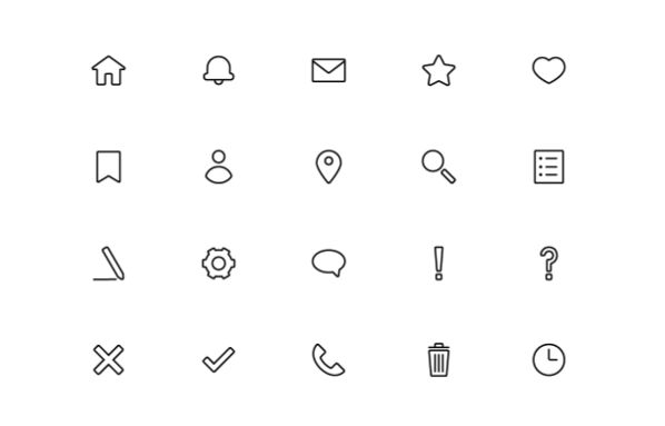 20 Line Icons Pack Vector