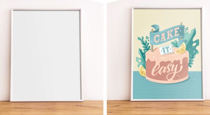Vertical White Poster Frame PSD Mockup