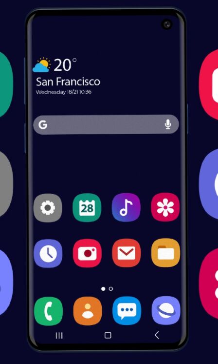 Galaxy S10 Mockup and Icons Pack PSD