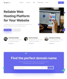 Modern Hosting Service Web Templage Figma