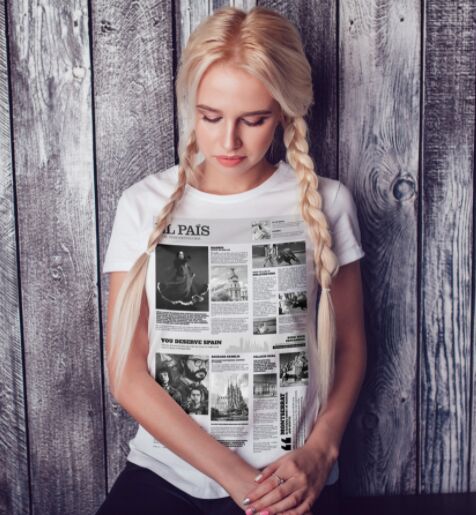 Spain Newspaper T-shirt Design PSD