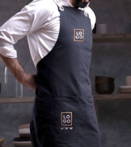 Realistic Barber Apron PSD Mockup
