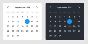 Dark & Light Calendar UI Figma