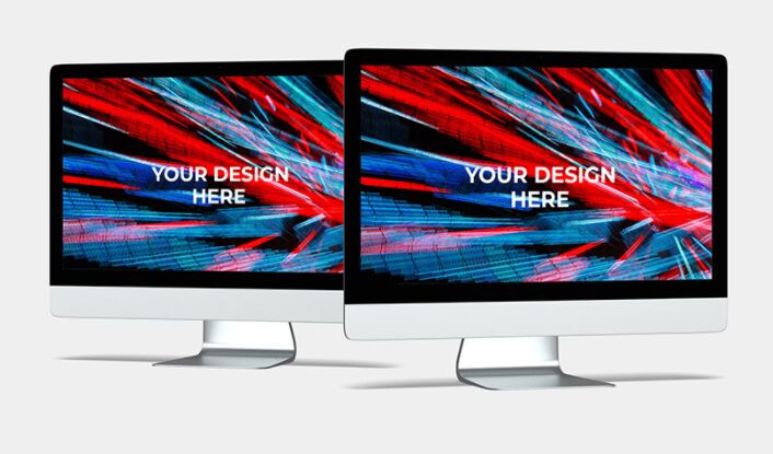 8 Realistic iMac Desktop PSD Mockups