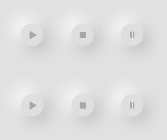 Neumorphic Style Player Buttons Adobe XD