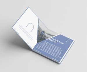 Realistic Square Book PSD Mockup