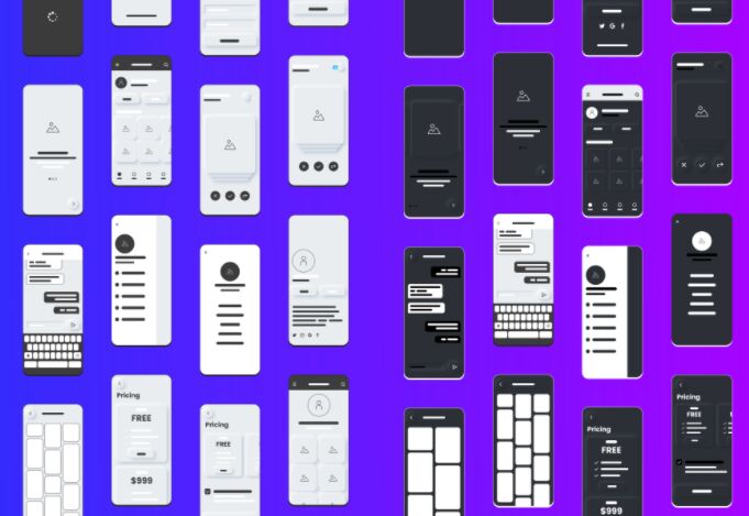 Neumorphic UI and WireFrame Kit Figma