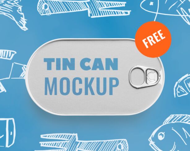 Fish Tin Can PSD Mockup