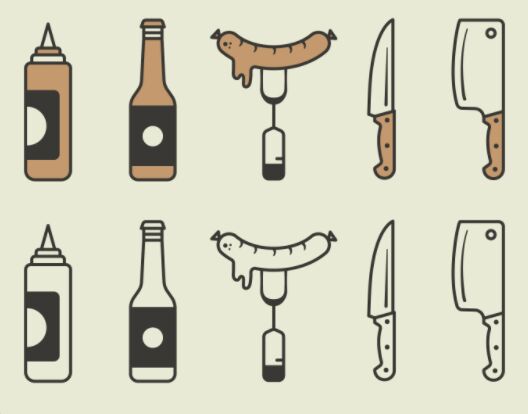 Elegant BBQ Illustrations Vector (AI)