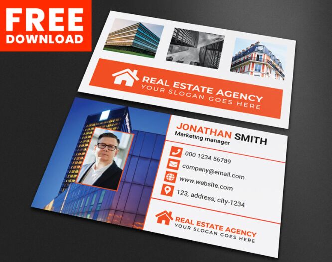Real Estate Business Card Vector Template