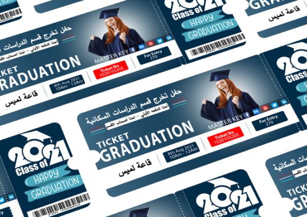 Raduation Ticket PSD Mockup