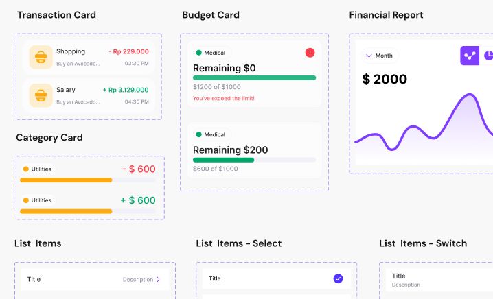 Expense Tracker UI Kit Figma