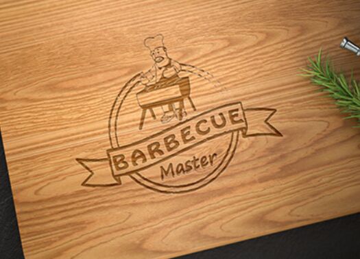 Logo Mockup On Wooden Board PSD