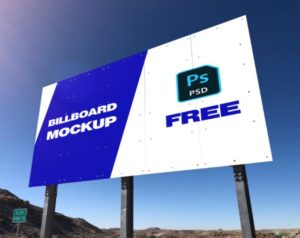 Highway Ad Billboard PSD Mockup