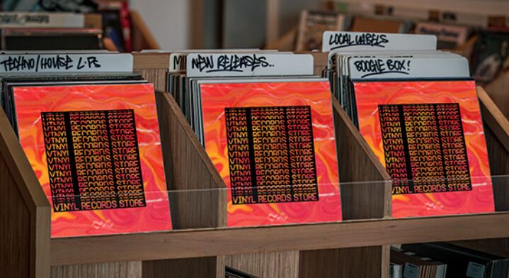 Vinyl Records Store Mockup PSD