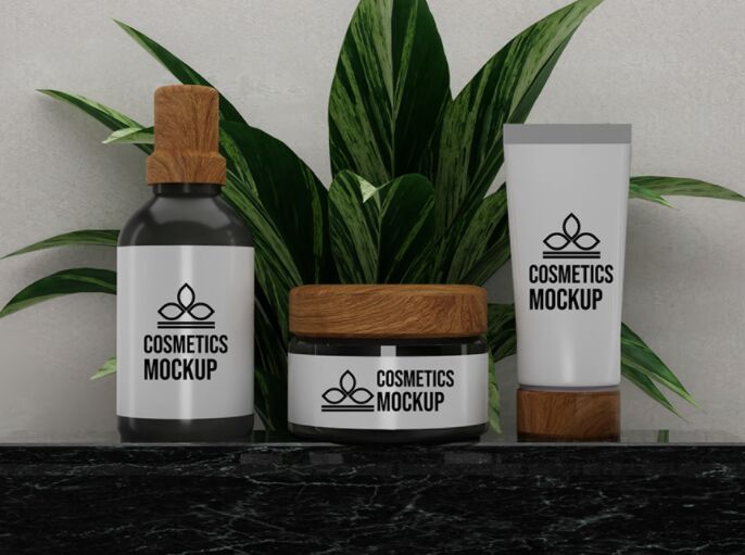 10 Realistic Cosmetics Product Mockups PSD