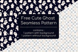 Seamless Cute Ghost Vector Pattern