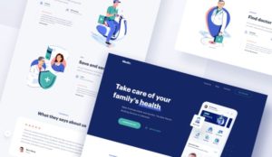 Medical Website Home Page Template Sketch