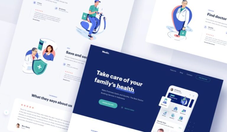 Medical Website Home Page Template Sketch
