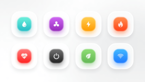 8 Colorful 3D Action Buttons Figma