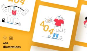 404 Not Found Illustration Set (Sketch & Vector)