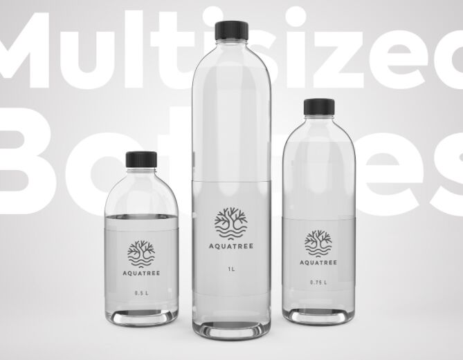 Multisized Water Bottle PSD Mockups