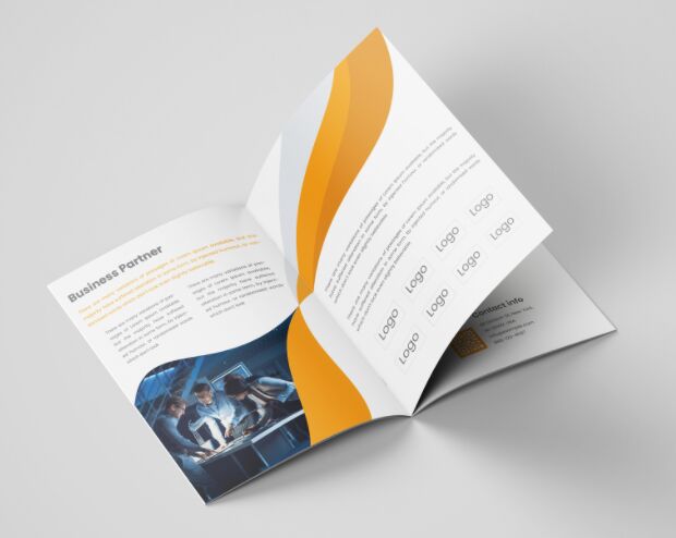 Realistic Company Profile Vector Template
