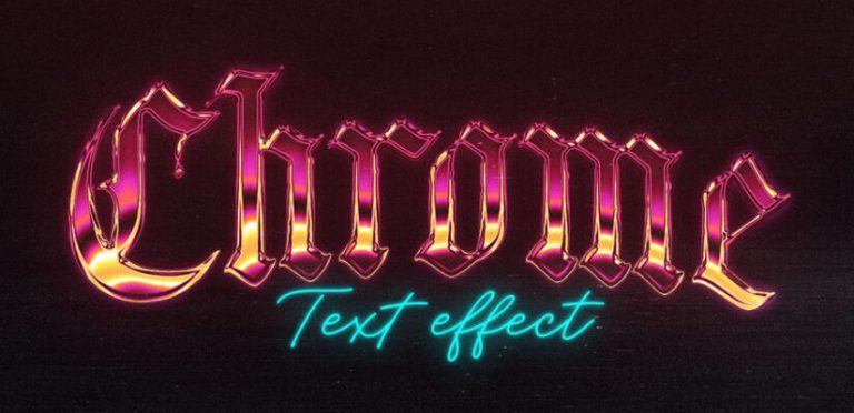 Gradient Chrome Text Effect