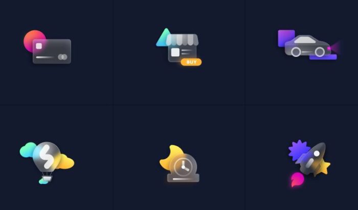 Download Free 6 Glassmorphism Style Icons Figma - Free Web Icons