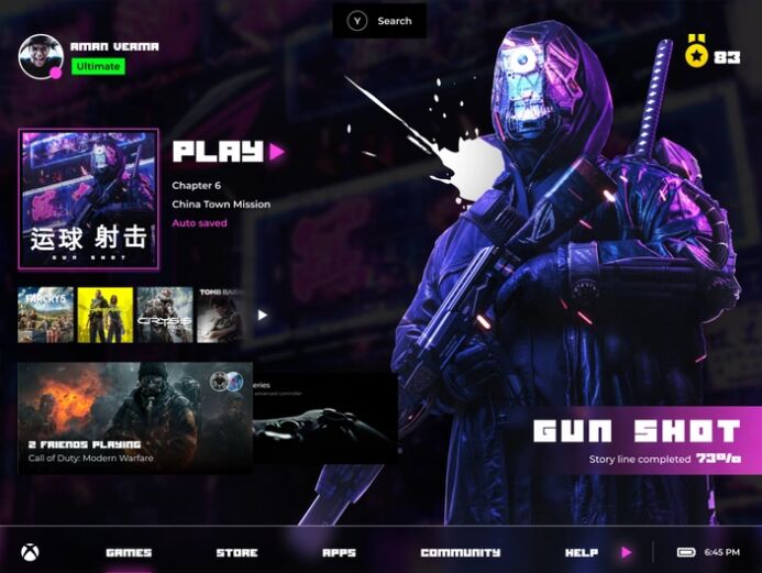 Xbox UI Concept Figma