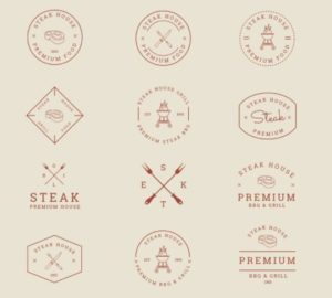 12 Grill and BBQ Badges Vector