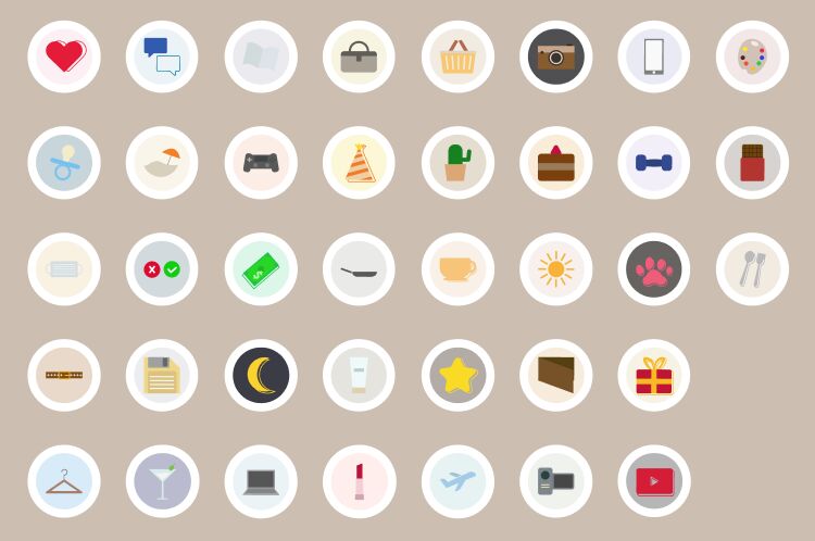 38 Instagram Highlight Cover Icons Figma