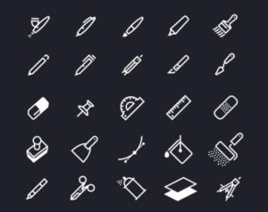 Drawing Tool Icons Vector