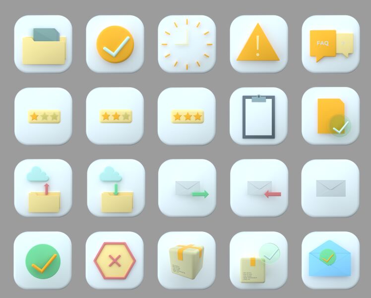 Minimal 3D Icon Set Figma