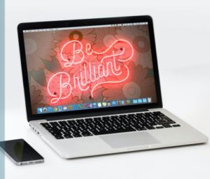 Macbook Oblique View PSD Mockup