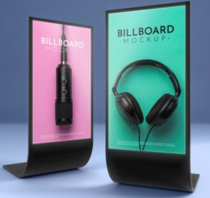 Standing Billboard Mockup PSD