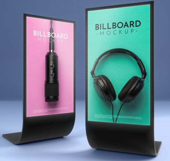Standing Billboard Mockup PSD