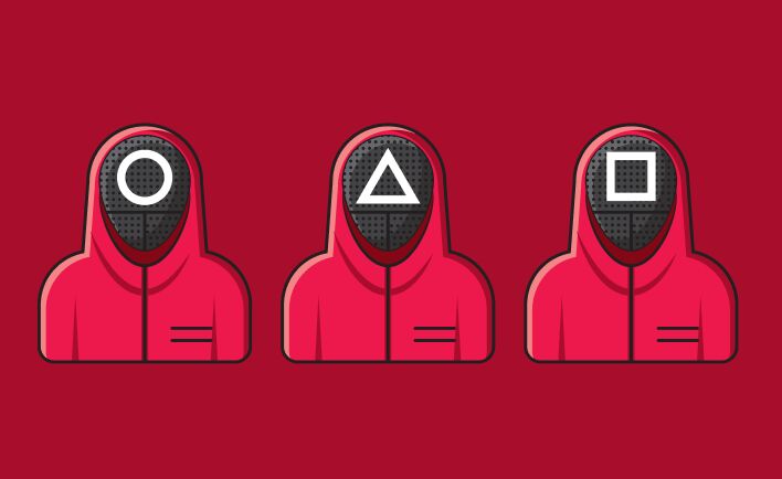 Squid Game Masks Illustration