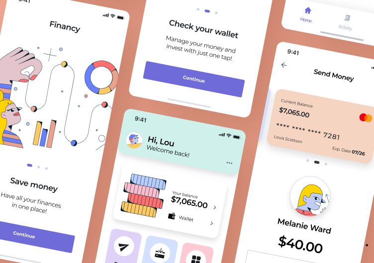 Finance App UI Kit With Illustrations