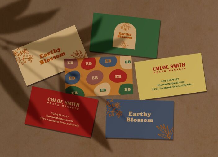 Earthy Blossom Business Card Mockups Bundle
